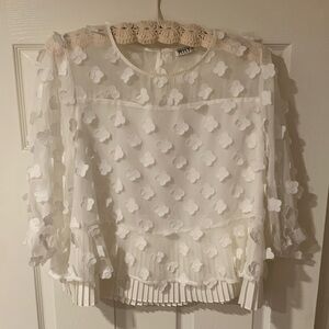 Elegant White Floral Blouse